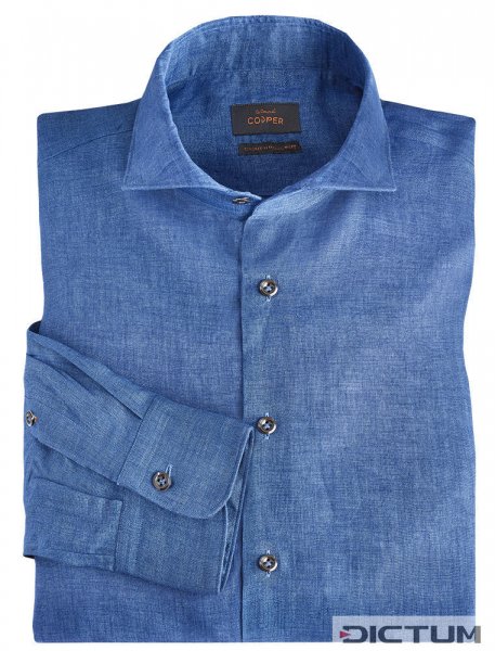 Men's Shirt, Linen, Blue, Size 43