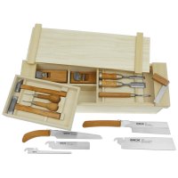 Caisse à outils japonaise, garnie, 15 pièces