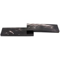 Cachas de cuerno de Cachas de cuerno de búfalo teñido, par, negro/blanco, 130 x 38 x 8 mm
