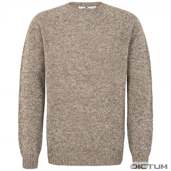 Herren Shetland Pullover, leicht, naturbeige, Größe S