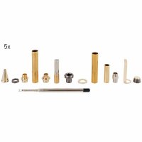 Zestaw konstrukcyjny długopisów Cigar, kolor złoty/spiżowy, 5 sztuka