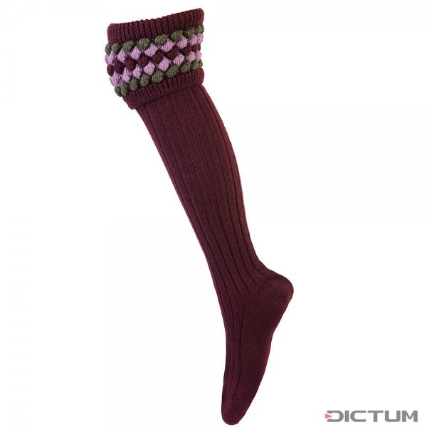Chaussettes de chasse House of Cheviot LADY ANGUS, magenta-rose, M (36-38)