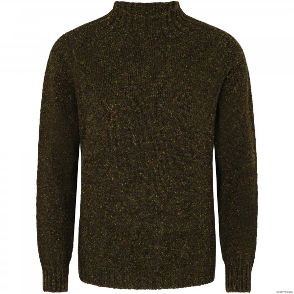 Ladies’ Turtleneck Donegal Sweater, Dark Green, Size M