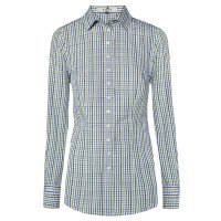 Ladies Blouse, Chequered, Ladies Blouse, Chequered, Blue/Green/White, Convertible Cuffs, Size 46