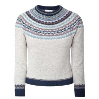 Eribé Damenpullover Fair Eribé Damenpullover Fair Isle, kurz, hellgrau, Größe S