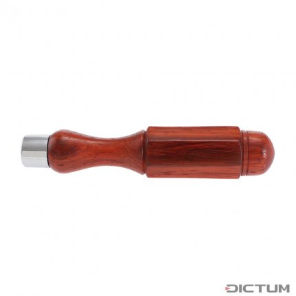 Impugnatura in legno padouk, forma ottagonale, diametro ghiera 18 mm
