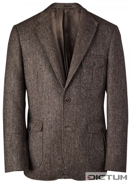 Giacca da uomo, lana inglese, grigio-marrone, taglia 48