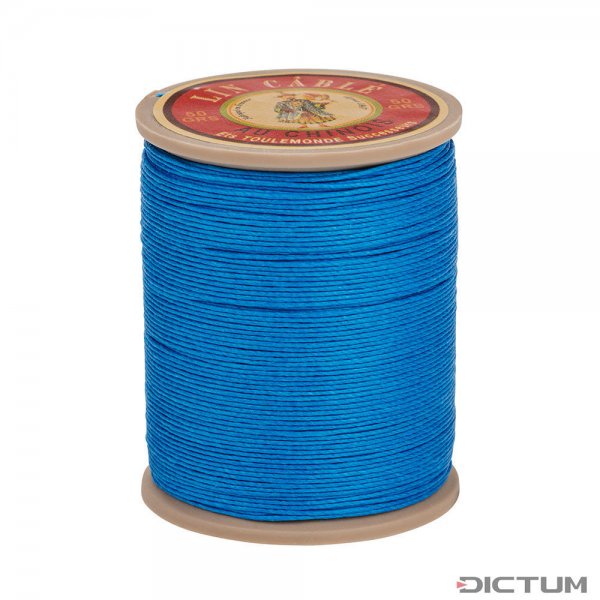 »Fil au Chinois« Waxed Linen Thread, Blue, 133 m