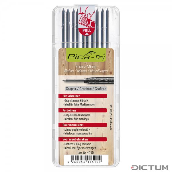 Pica DRY Graphite Leads, 10-Piece Set, Water-resistant