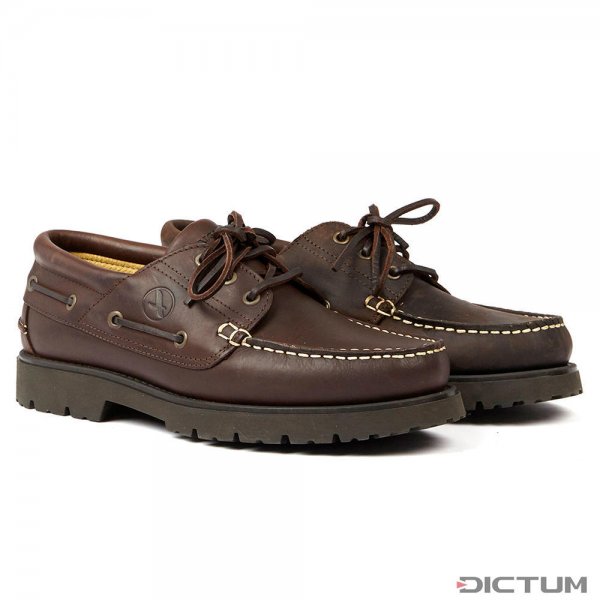 Aigle »Tarmac« Laced Leather Moccasins, Brown, Size 41