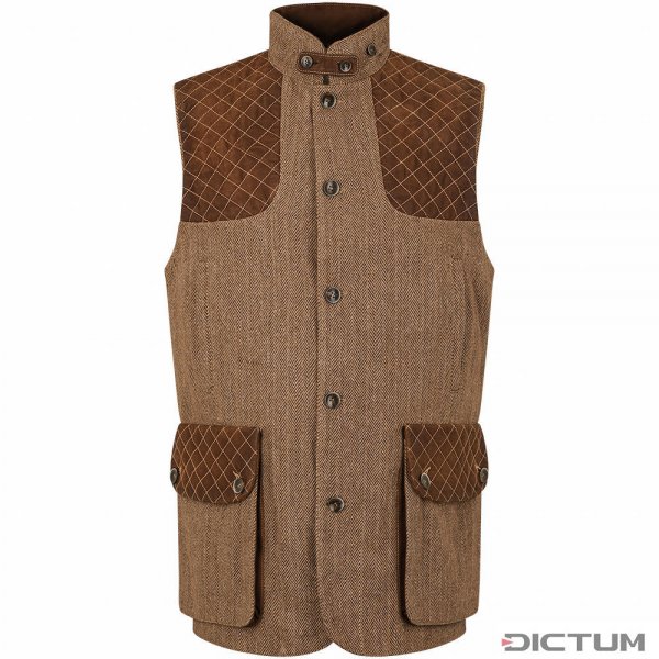 Kamizelka myśliwska męska „Shooter Tweed”, kasztan, rozmiar 56