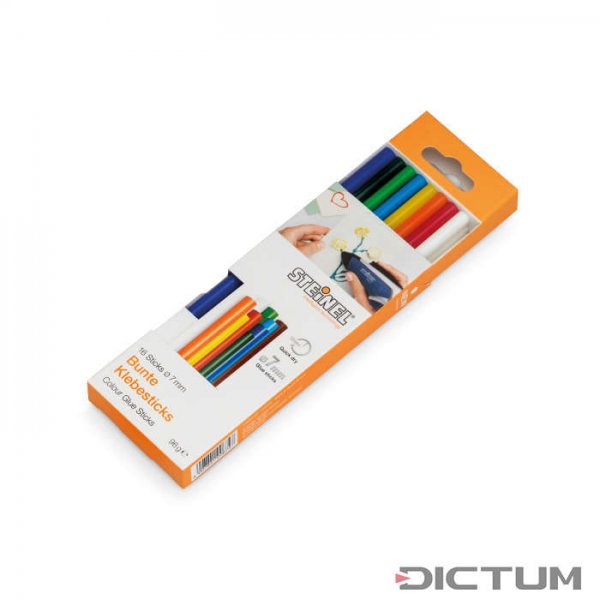 Bastoncitos adhesivos de colores, 7 mm, variados, 16 unidades