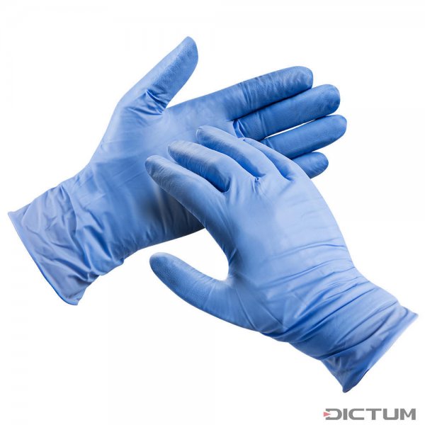 蓝色丁腈手套，尺寸L