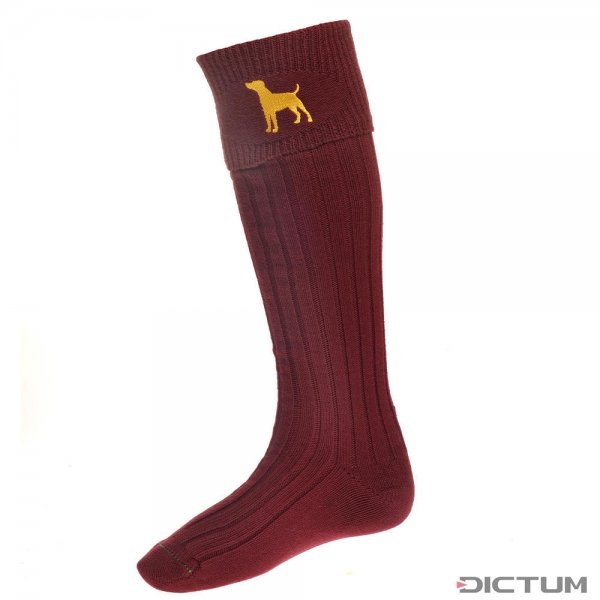 Pánské lovecké ponožky House of Cheviot BUCKMINSTER, vínové, velikost M (42 - 44