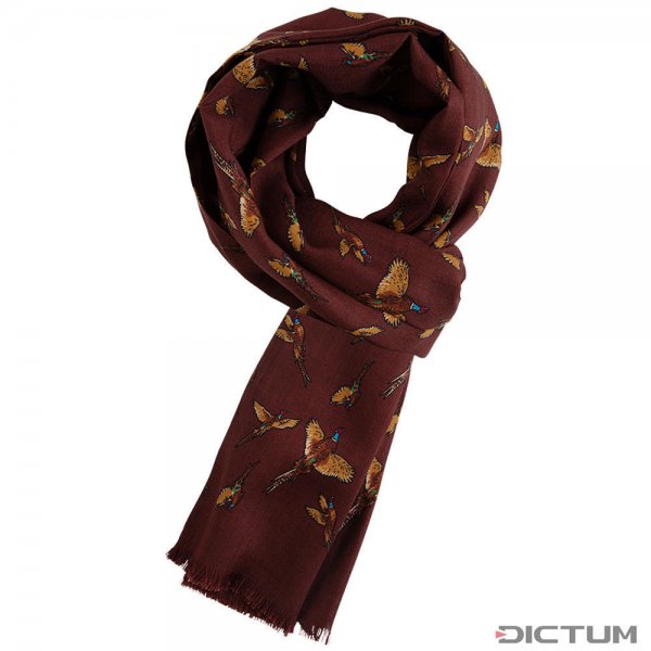 Hunting Scarf, Double Sided, Pheasant, Brown, 175 x 68 cm