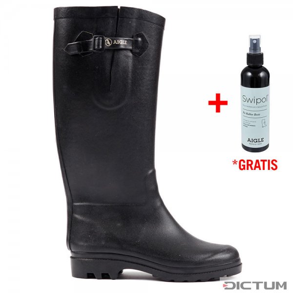 Aigle »Aiglentine Fur« Ladies Rubber Boots, Black, Size 39