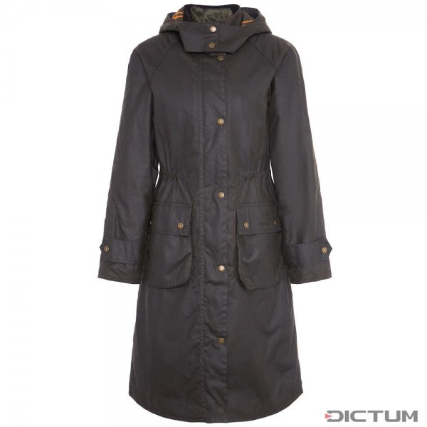 Barbour »Long Cannich« Ladies’ Waxed Coat, Olive, Size 44