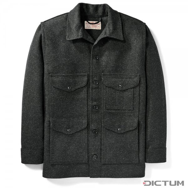 Шерстяная дорожная куртка Filson Mackinaw, цвет - древесный уголь, размер XXL