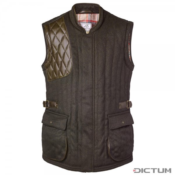 Heinz Bauer Men’s Profi Skeet Shooting Vest, Loden and Leather, Size 56