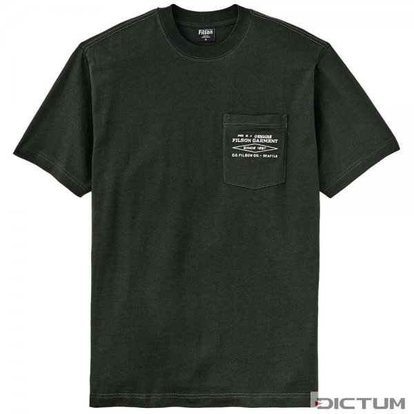 Filson S/S Embroidered Pocket T-Shirt, dark timber, taglia XL