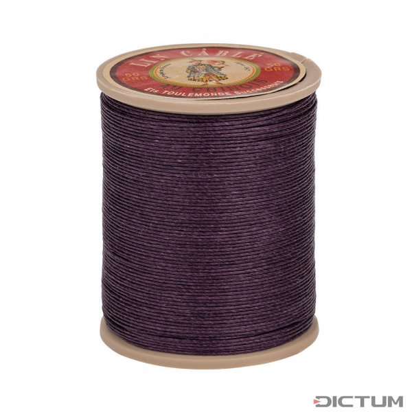 »Fil au Chinois« Waxed Linen Thread, Aubergine, 133 m