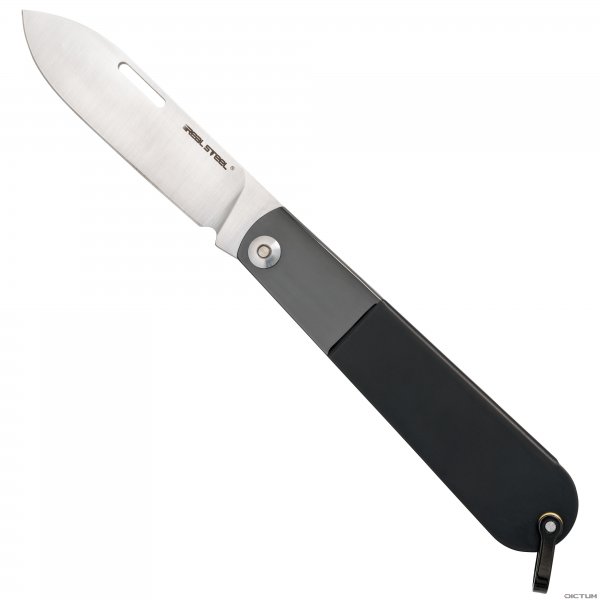 Navaja Real Steel Barlow RB-3, Drop Point, negro