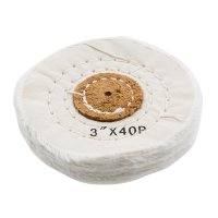 Disco de pulido de algodón reforzado con cuero, blanco
