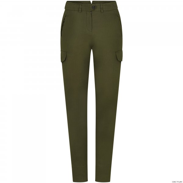 Pantalones de caza p. mujer Habsburg »Spiegelsee«, algodón/lino, verde oliva, 40