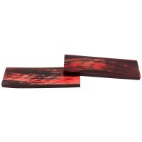 Cachas de cuerno de Cachas de cuerno de búfalo teñido, par, negro/rojo 130 x 38 x 8 mm