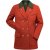 orange-red with dark green details