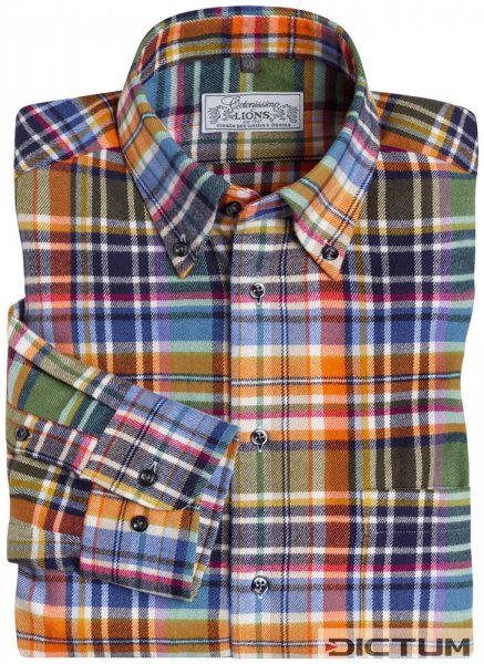 Men's Shirt, Checkered Flannel, Green, Size 44
