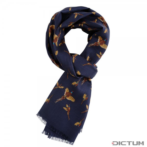 Hunting Scarf, Double Sided, Pheasant, Blue, 175 x 68 cm
