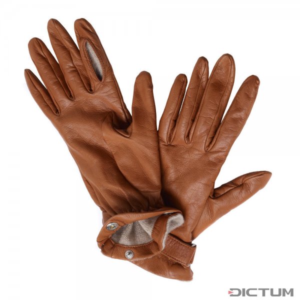 Gants de tir pour femme Alexandre Mareuil, doublure en cachemire, brun, 7,5