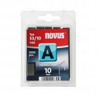 Agrafes fines, type 53, inoxydables, longueur 10 mm, 1000 pièces