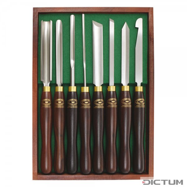 Crown Standard Turning Tools, 8-Piece Set, Rosewood Handle