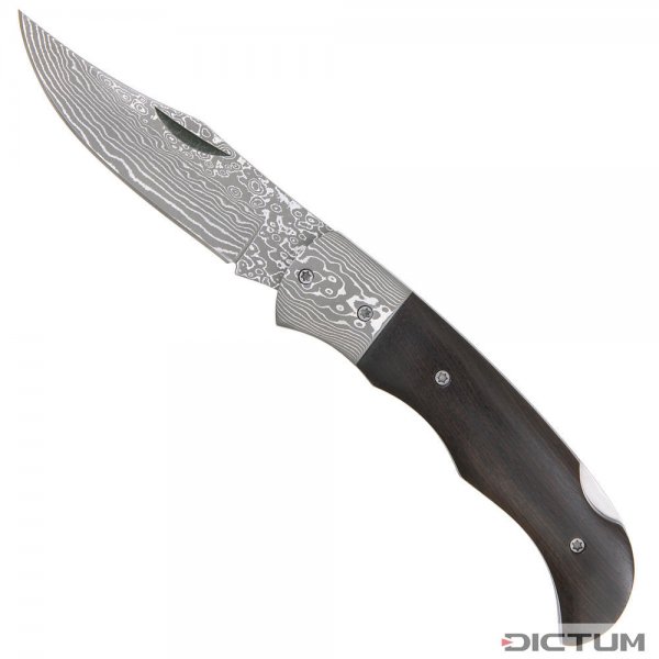 Cuchillo plegable Suminagashi, madera de ébano, Clip Point