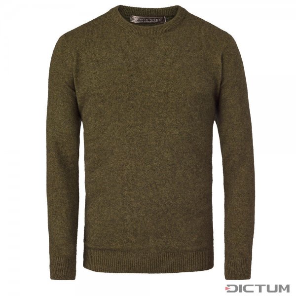 Пуловер мужской, мериносовый поссум, меланж оливковый, размер L