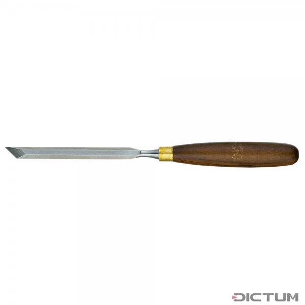 Couteau biseauté Crown, poignée en hêtre teinté, tranchant à gauche