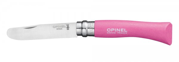 Cuchillo plegable Opinel, N.° 7, navaja para niños rosa, acero inoxidable