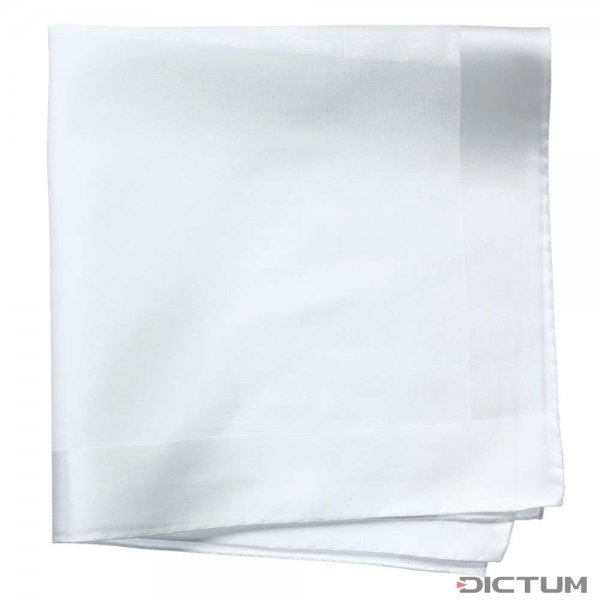 Taschentuch mit weißem Rand, Baumwolle, weiß