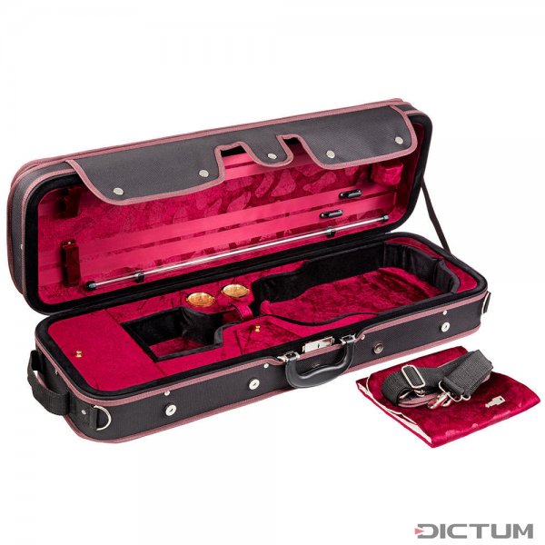 Pro-Case琴盒，小提琴4/4 - 3/4，黑红/黑酒红