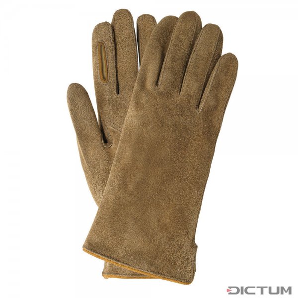 Gants de tir femme BOZEN, velours de chèvre, sans doublure, beige/orange, 8