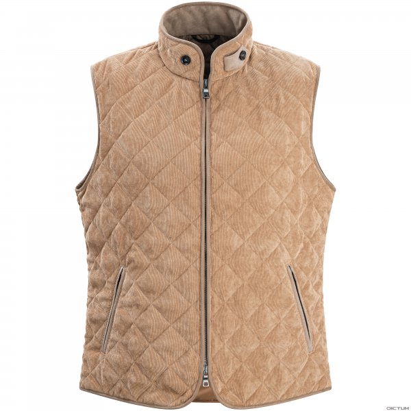 »Salva« Men's Corduroy Vest, Beige, Size 52