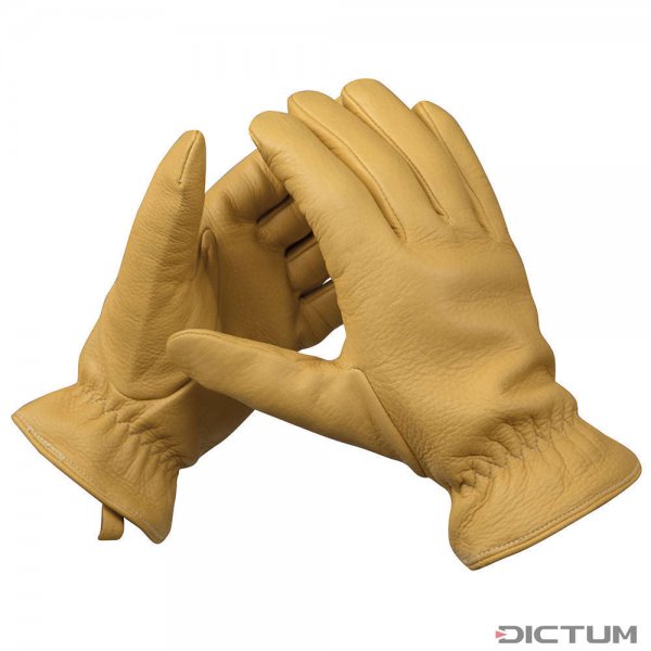 Sensitive-grip Elk Leather Gardening Gloves, Lined, Size 8