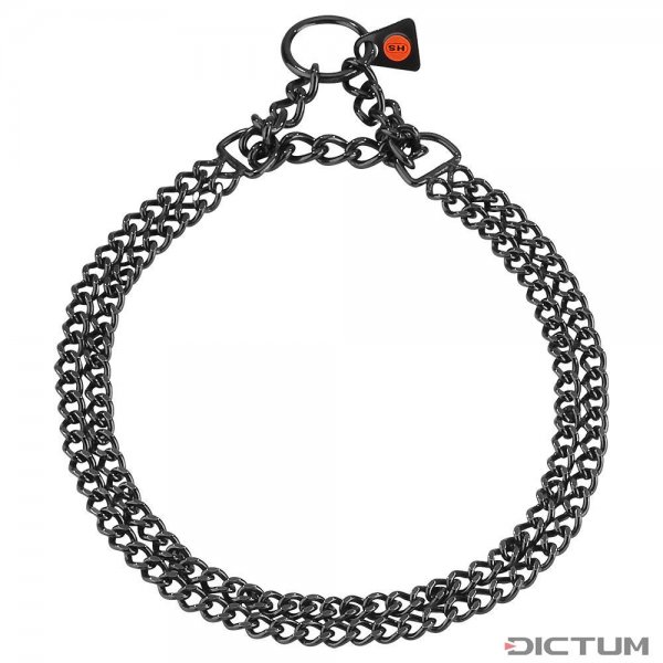 项链 2排，不锈钢，黑色，35厘米。