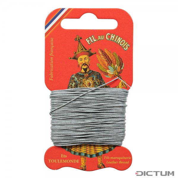 »Fil au Chinois« Waxed Linen Thread, Light Grey, 15 m