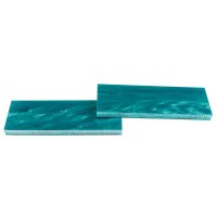 Plaquettes de manche acryliques, turquoise perle