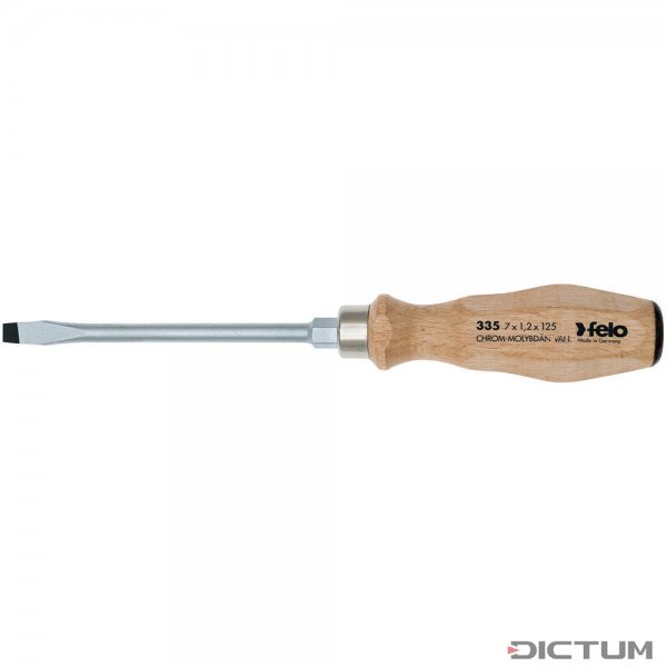 Felo Schraubendreher mit Holzgriff, Schlitz 7 mm