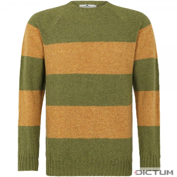 Sweter męski z okrągłym dekoltem, zielony lodenowy/kminkowy, rozmiar M
