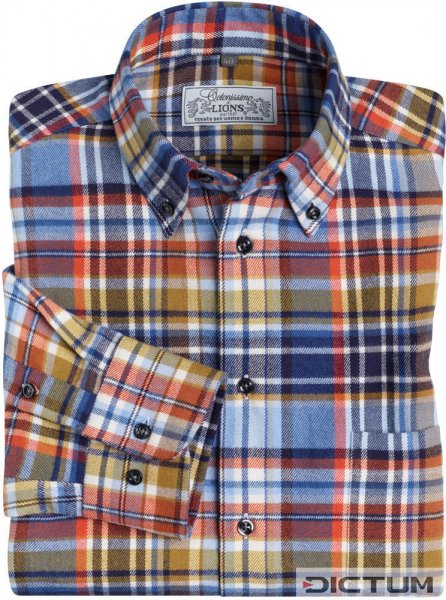 Men's Shirt, Checkered Flannel, Blue, Size 41